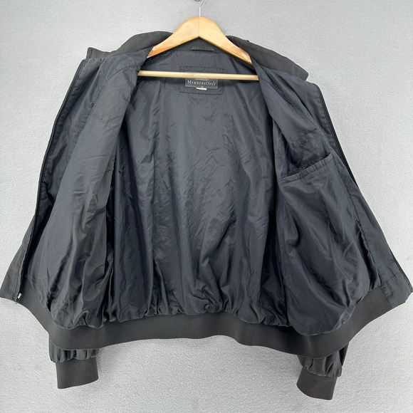 VTG Members Only Black Racer Jacket Mens 3X Lightweight Zip Up Collar 90s 1990s - Picture 4 of 11
